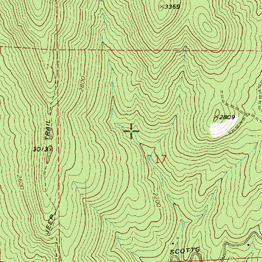 Topographic Map of Loon Lake Division, WA