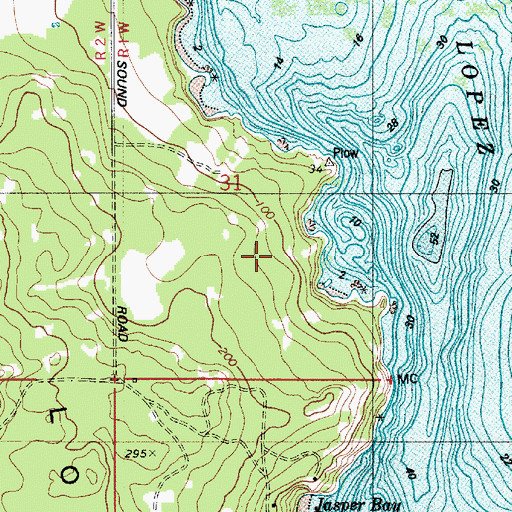 Topographic Map of Lopez Division, WA