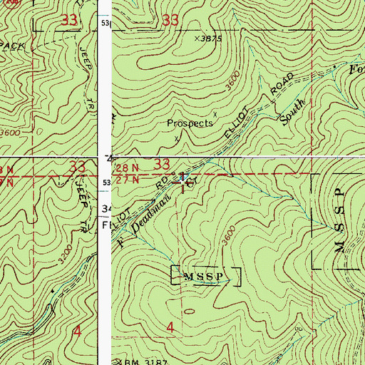 Topographic Map of Mount Spokane Division, WA