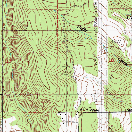 Topographic Map of Toledo-Vader Division, WA