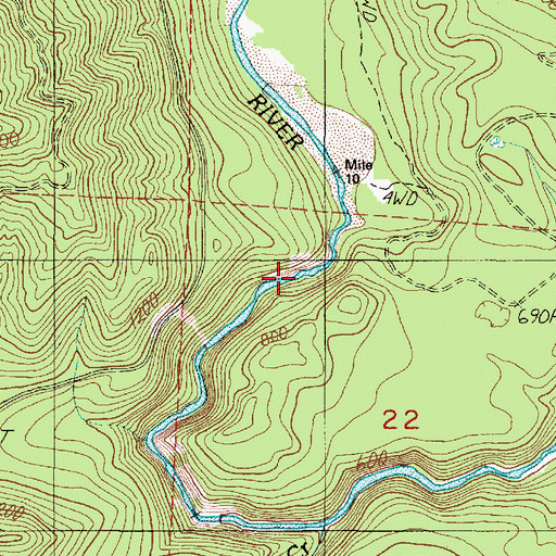 Topographic Map of West Mason Division, WA