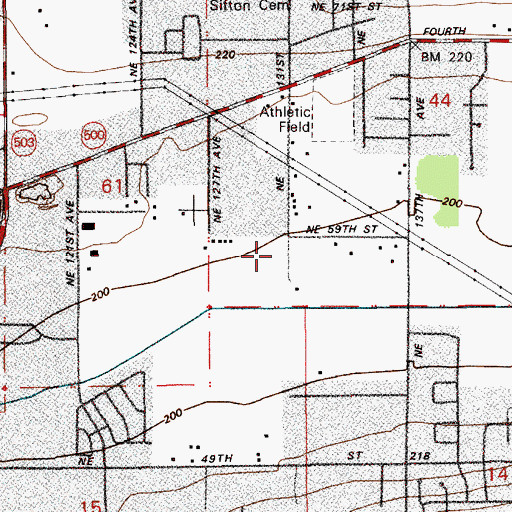 Topographic Map of Orchards Division, WA