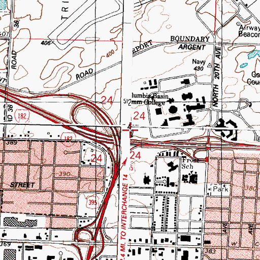 Topographic Map of Pasco Division, WA