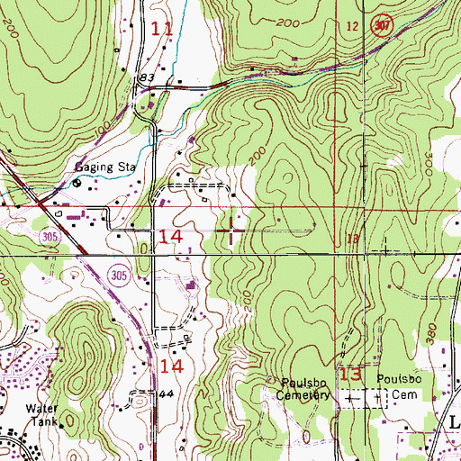 Topographic Map of Poulsbo Division, WA