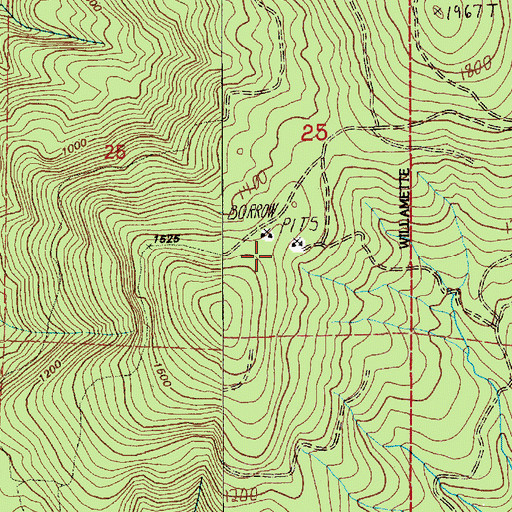 Topographic Map of Rose Valley Division, WA