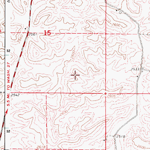 Topographic Map of Garfield-Oakesdale Division, WA