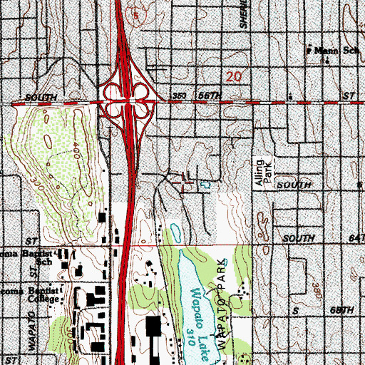 Topographic Map of Tacoma Division, WA