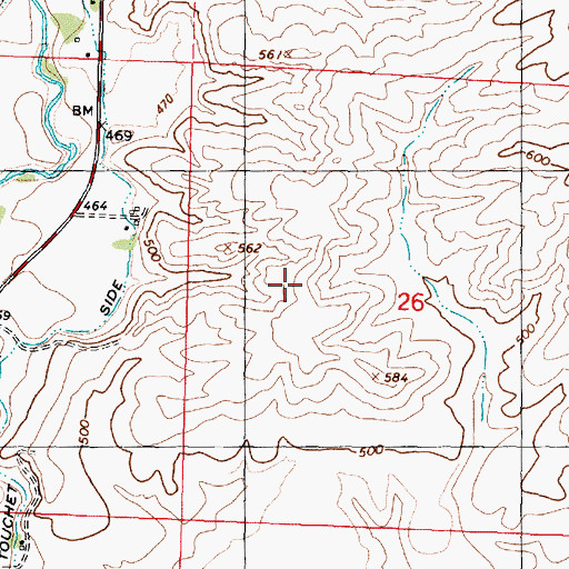 Topographic Map of Touchet Division, WA