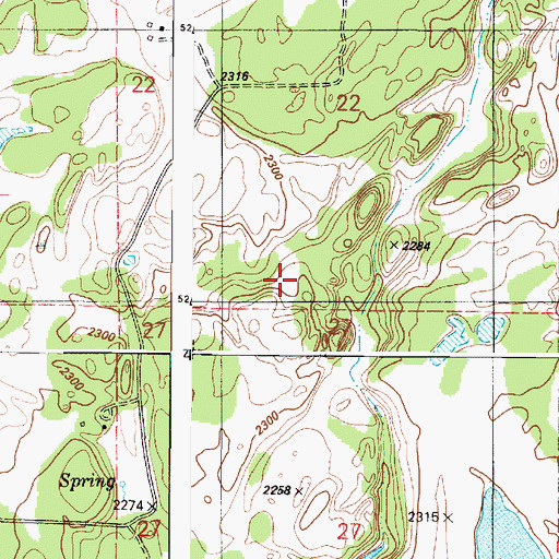 Topographic Map of Amber-Cheney South Division, WA