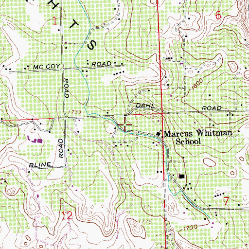 Topographic Map of Yakima Division, WA