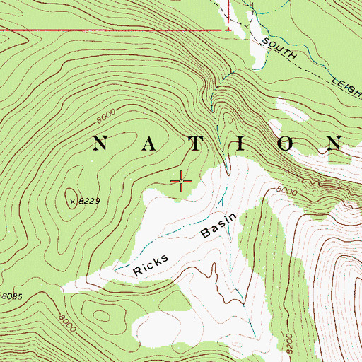 Topographic Map of Alta Division, WY