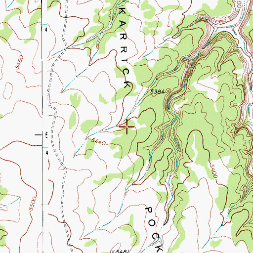 Topographic Map of Karrick Pocket, CO