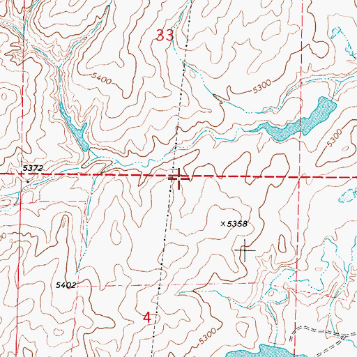 Topographic Map of Casper North Division, WY