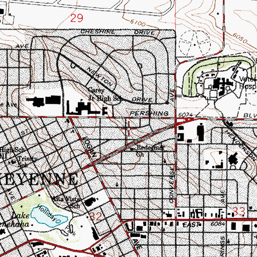 Topographic Map of Cheyenne Division, WY
