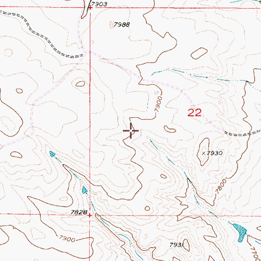 Topographic Map of East Albany Division, WY