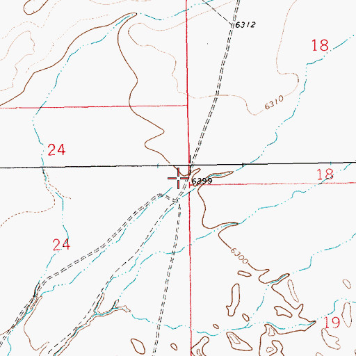 Topographic Map of Green River North Division, WY
