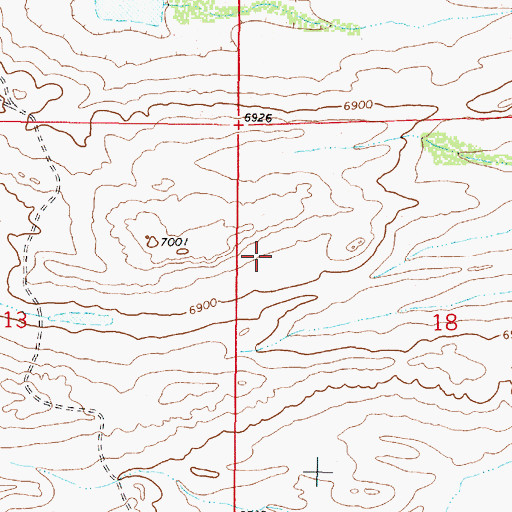 Topographic Map of Hanna Division, WY