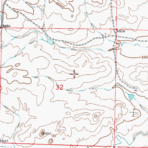 Topographic Map of Hells Half Acre Division, WY