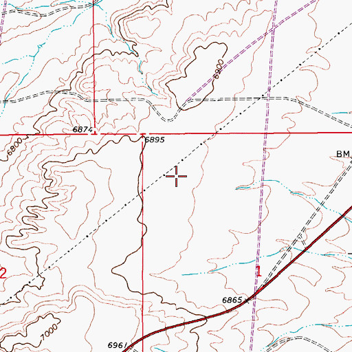 Topographic Map of Kemmerer East Division, WY