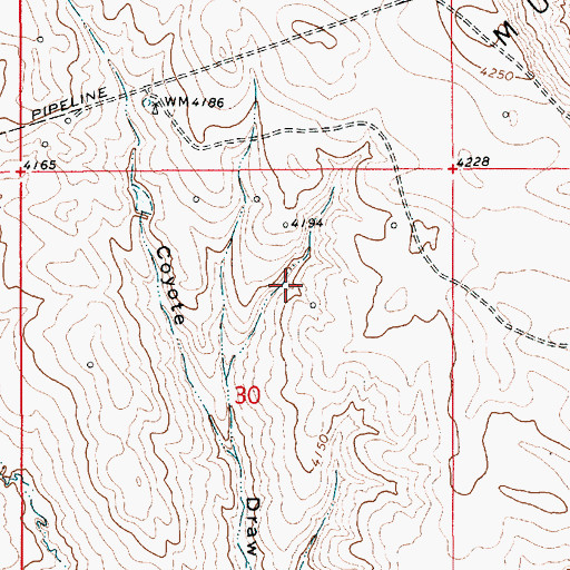 Topographic Map of Newcastle Division, WY