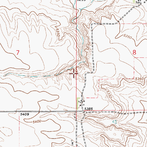 Topographic Map of Pine Bluffs Division, WY