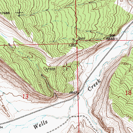 Topographic Map of Rock Springs South Division, WY