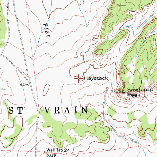 Topographic Map of Haystack, CO