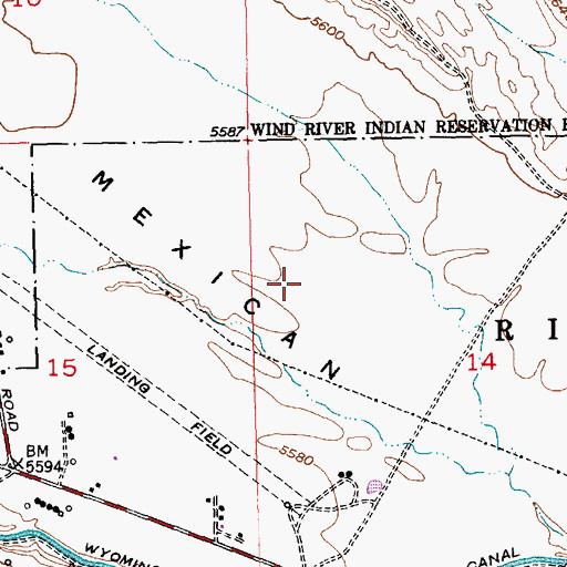 Topographic Map of Wind River Division, WY