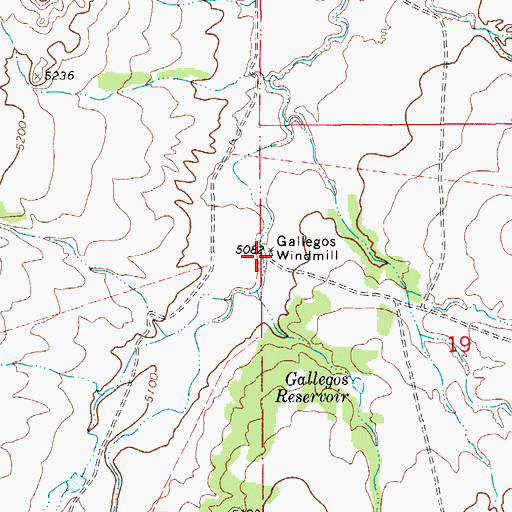 Topographic Map of Gallegos Windmill, CO