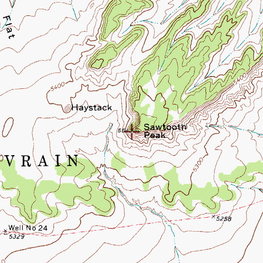 Topographic Map of Sawtooth Peak, CO