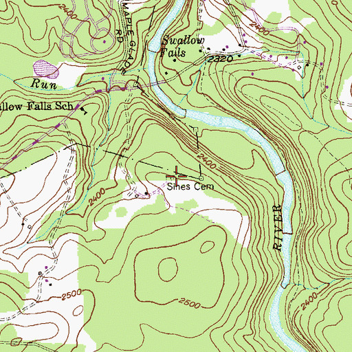 Topographic Map of Tatlor Cemetery, MD