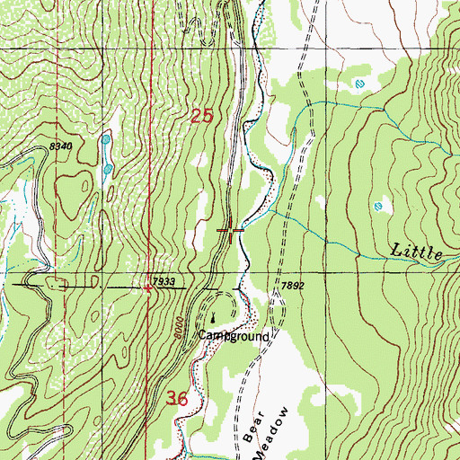 Topographic Map of We Creek, CO