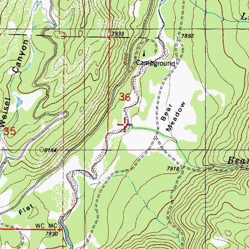Topographic Map of Bear Creek, CO