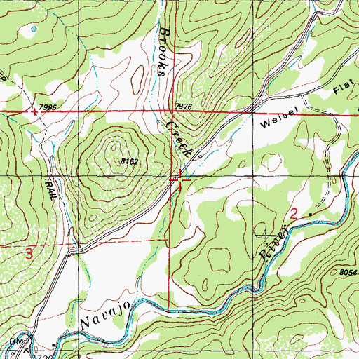 Topographic Map of Brooks Creek, CO