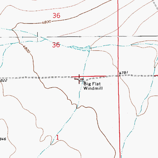 Topographic Map of Big Flat Windmill, CO