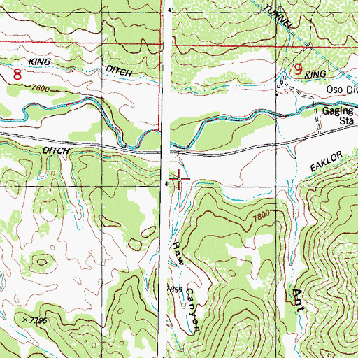Topographic Map of Haw Canyon, CO