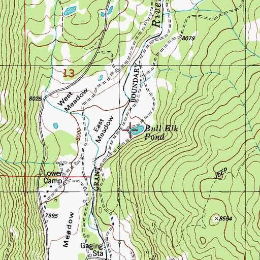 Topographic Map of Bull Elk Pond, CO