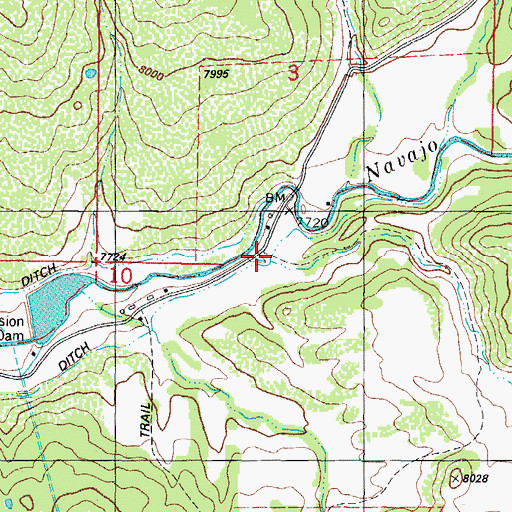 Topographic Map of Road Canyon, CO