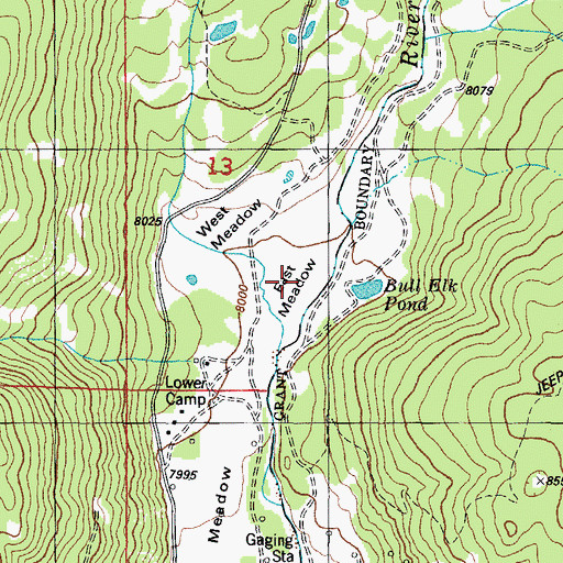 Topographic Map of East Meadow, CO