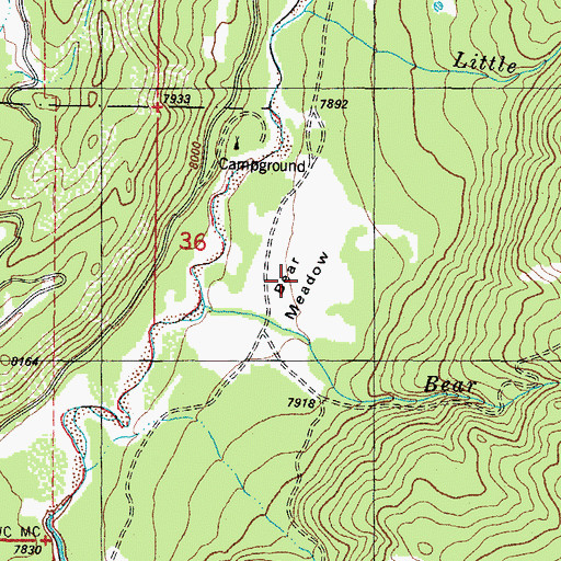 Topographic Map of Bear Meadow, CO