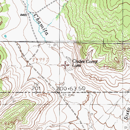 Topographic Map of Clydes Corral Lake, CO