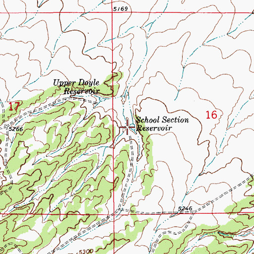 Topographic Map of School Section Reservoir, CO