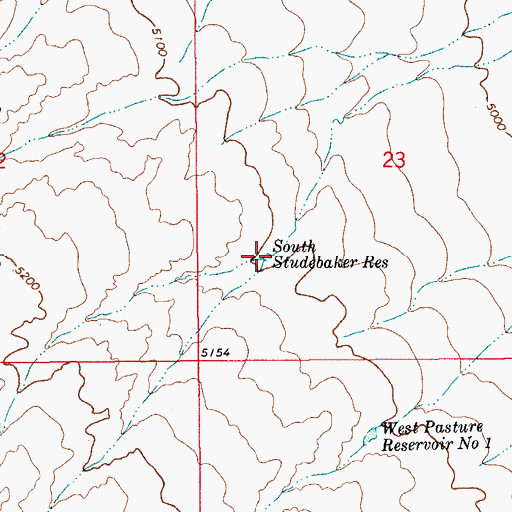Topographic Map of South Studebaker Reservoir, CO
