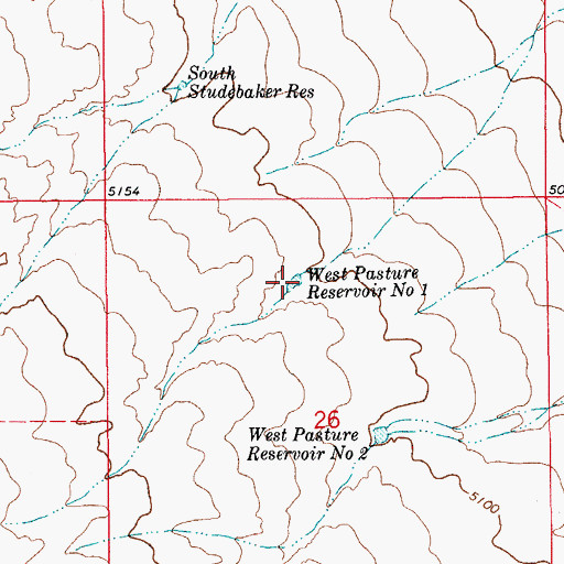 Topographic Map of West Pasture Reservoir Number 1, CO