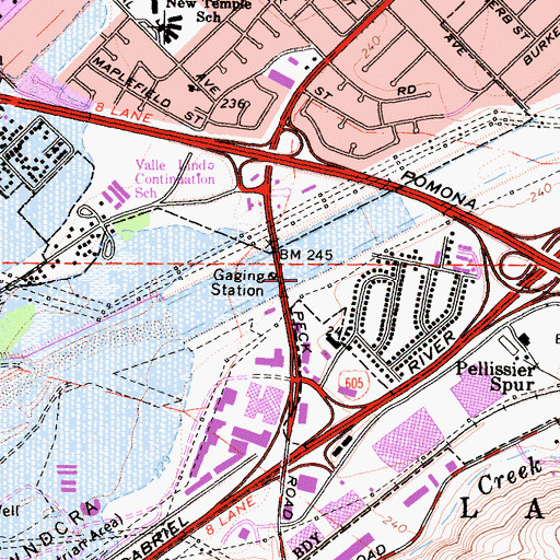Topographic Map of San Gabriel Valley, CA