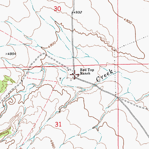 Topographic Map of Red Top Ranch, CO