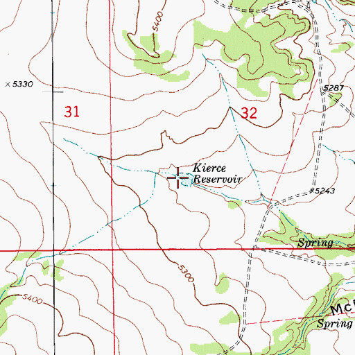 Topographic Map of Kierce Reservoir, CO