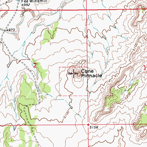 Topographic Map of Cone Pinnacle, CO