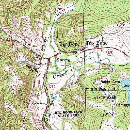 Topographic Map of Big Bone Lick, KY