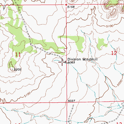 Topographic Map of Division Windmill, CO
